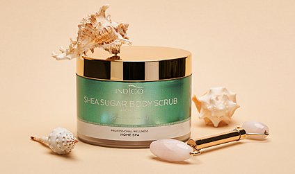 New body scrubs from the Indigo Home SPA line in scents: Arome 99, Bloom Gold and Love Story